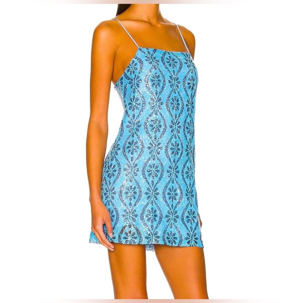 Free People Retro Babe Sparkle Mini Dress in Adonis with Sequins Size: XS NWOT